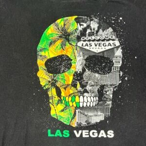 Las Vegas T-Shirt Skull Graphic Print Short‎ Sleeve Tee